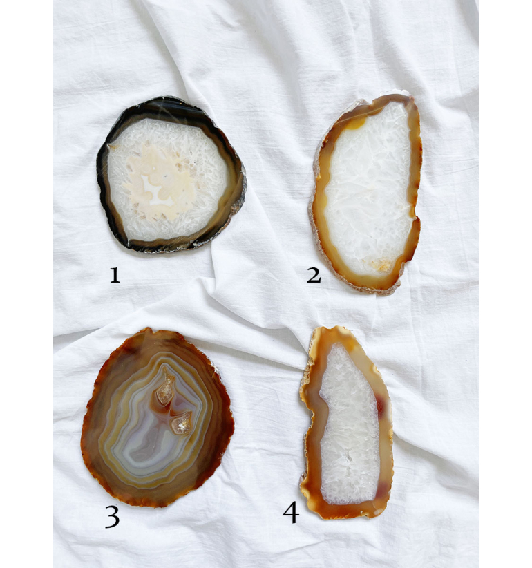 Rodaja de Ágata caoba-anaranjada mediana
