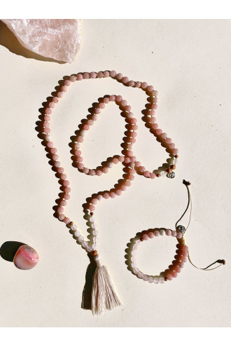Bloom Connection Pulsera con Gemas naturales y Sándalo. Collar de meditación y yoga. 2