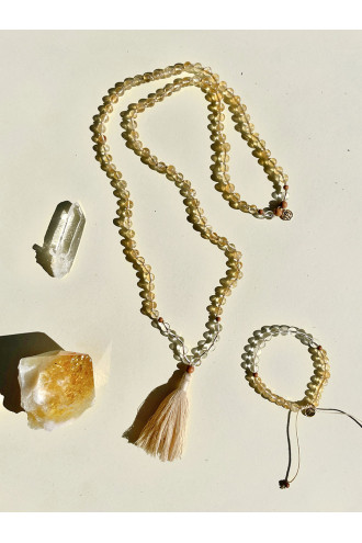 Sun Energy Pulsera con Gemas naturales y Sándalo. Collar de meditación y yoga. 2