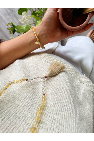 Sun Energy Mala con Gemas naturales y Sándalo. Collar de meditación y yoga. 2