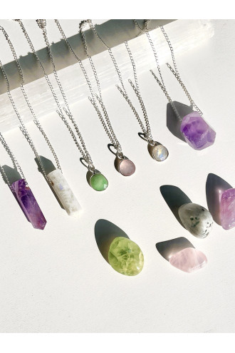 Lunas collar de Plata libre de químicos y Gemas naturales 2