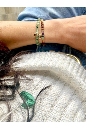 Sacred pulsera con las Gemas de los siete Chakras y Rudraksha 2