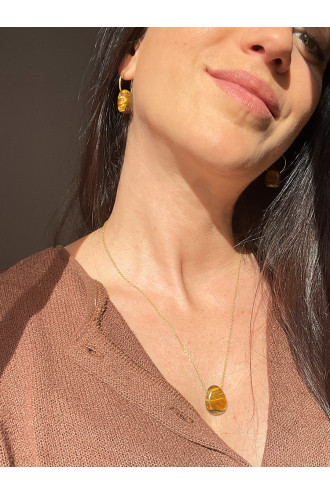 Manipura collar con Plata y Oro de 24 kilates reciclados, y Gemas naturales 2