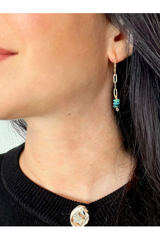Océano pendientes con Plata y Oro de 24 kilates reciclados, y Gemas naturales 2