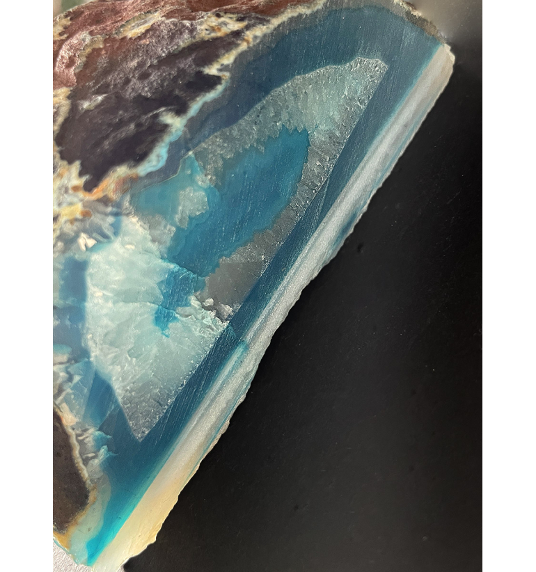 Punta semipulida Ágata azul 600gr