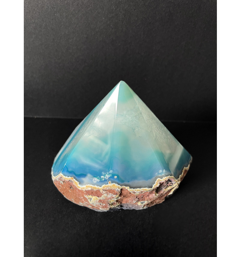 Punta semipulida Ágata azul 600gr