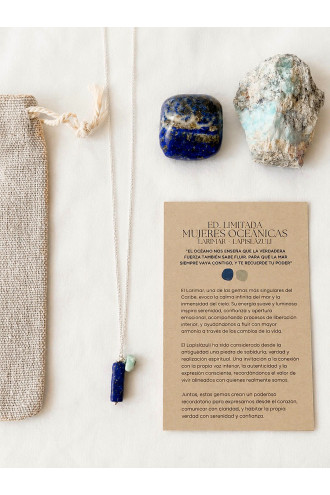 Collar de Mujeres Oceánicas con Lapislázuli y Larimar 2
