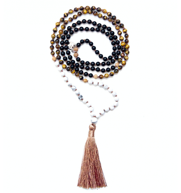Be Fierce Mala con Gemas naturales y Rudraksha