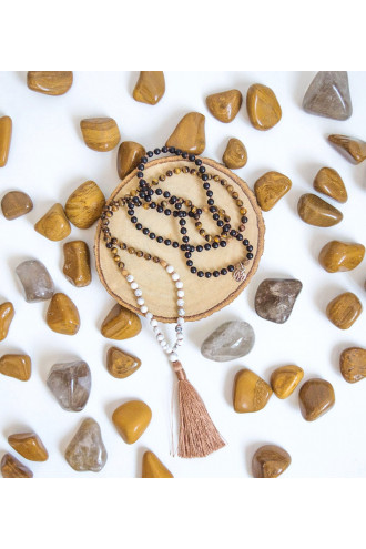 Be Fierce Mala con Gemas naturales y Rudraksha 2
