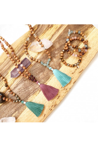 Talisman Life Flow Mala con Gemas naturales y Sándalo 2