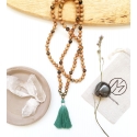 Talisman Abundance Mala con Gemas naturales y Sándalo