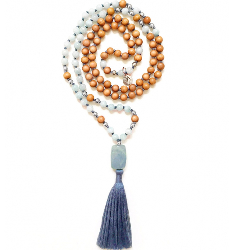 Aura Mala con Gemas naturales y Sándalo