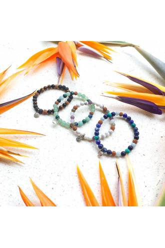 Air Wisdom Pulsera con Gemas naturales y Rudraksha 2