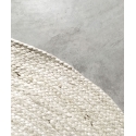 Alfombra redonda de yute blanco sostenible