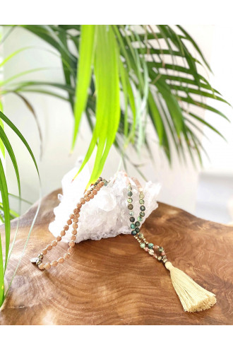 Flora Mala con Gemas naturales y Rudraksha 2