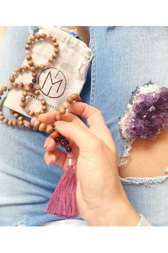 Talisman Personal power Mala con Gemas naturales y Sándalo 2