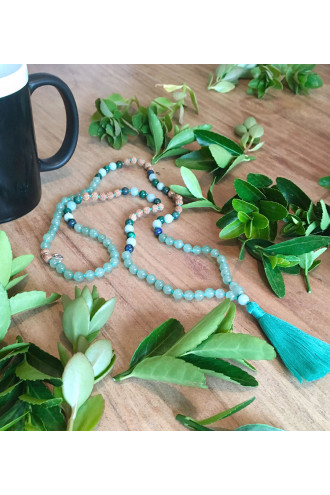 Earth Insight Mala con Gemas naturales y Rudraksha 2
