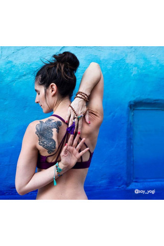 Shanti Chakra Mala con Gemas naturales y Rudraksha. Collar de meditación y yoga. 2