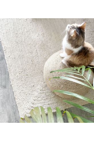 Alfombra de yute natural blanca y sostenible 2