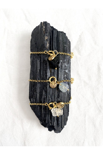 Anahata pulsera de Plata y Oro de 24 kilates con Gemas naturales 2