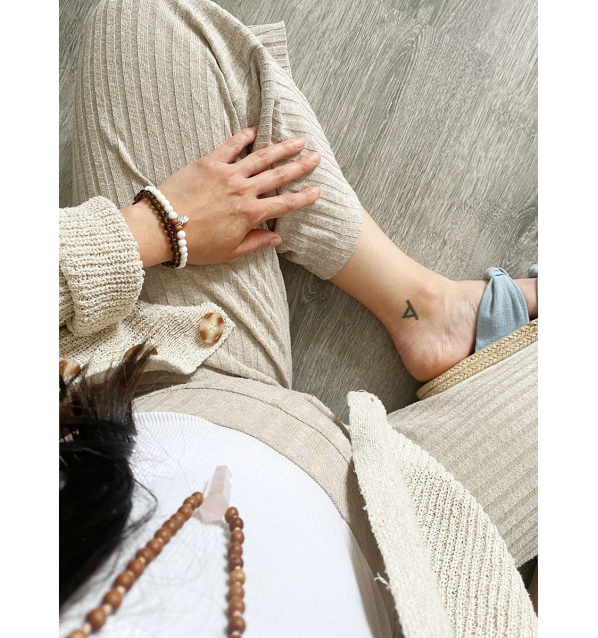 Dagaz Pulsera con Ágata blanca y Sándalo