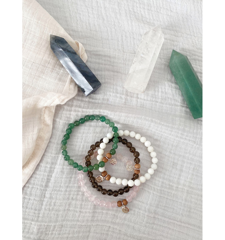 Dagaz Pulsera con Ágata blanca y Sándalo