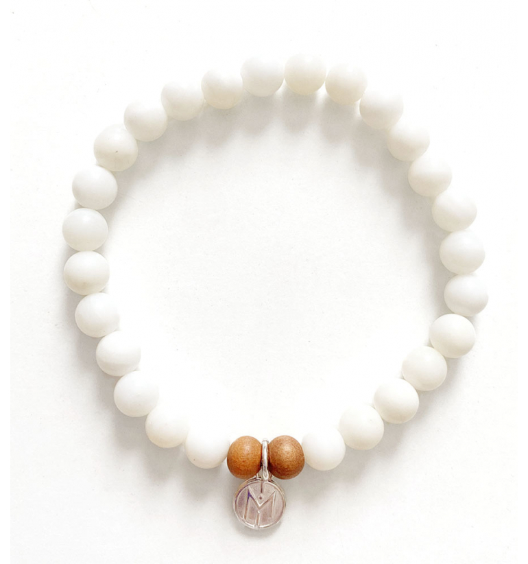 Dagaz Pulsera con Ágata blanca y Sándalo