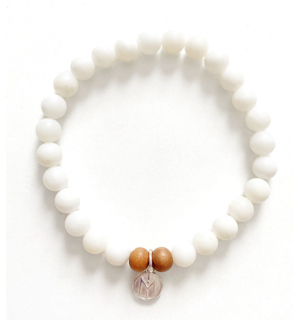 Dagaz Pulsera con Ágata blanca y Sándalo