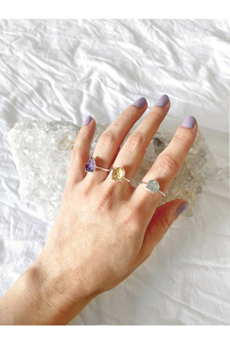 Lunas Anillo de Plata libre de químicos y Gemas naturales 2