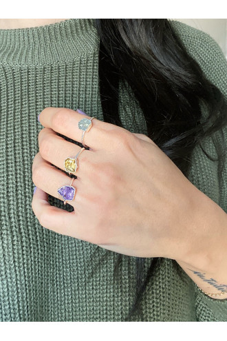 Lunas Anillo de Plata libre de químicos y Gemas naturales 2