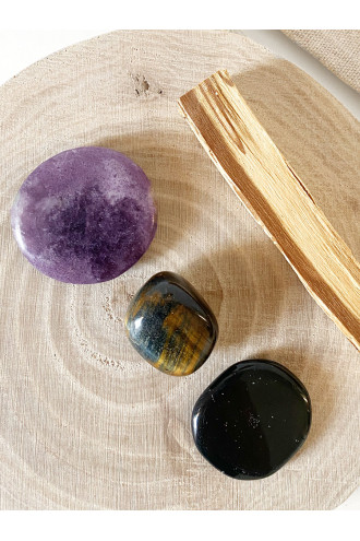 Kit de poder interior Comenzar con Obsidiana, Lepidolita, Palo Santo y Ojo de Tigre 2