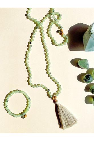 Brahma pulseracon Gemas naturales y Sándalo. Collar de meditación y yoga. 2