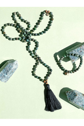 Shiva Pulsera con Gemas naturales y Sándalo. Collar de meditación y yoga. 2