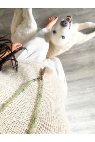 Brahma Mala con Gemas naturales y Sándalo. Collar de meditación y yoga. 2