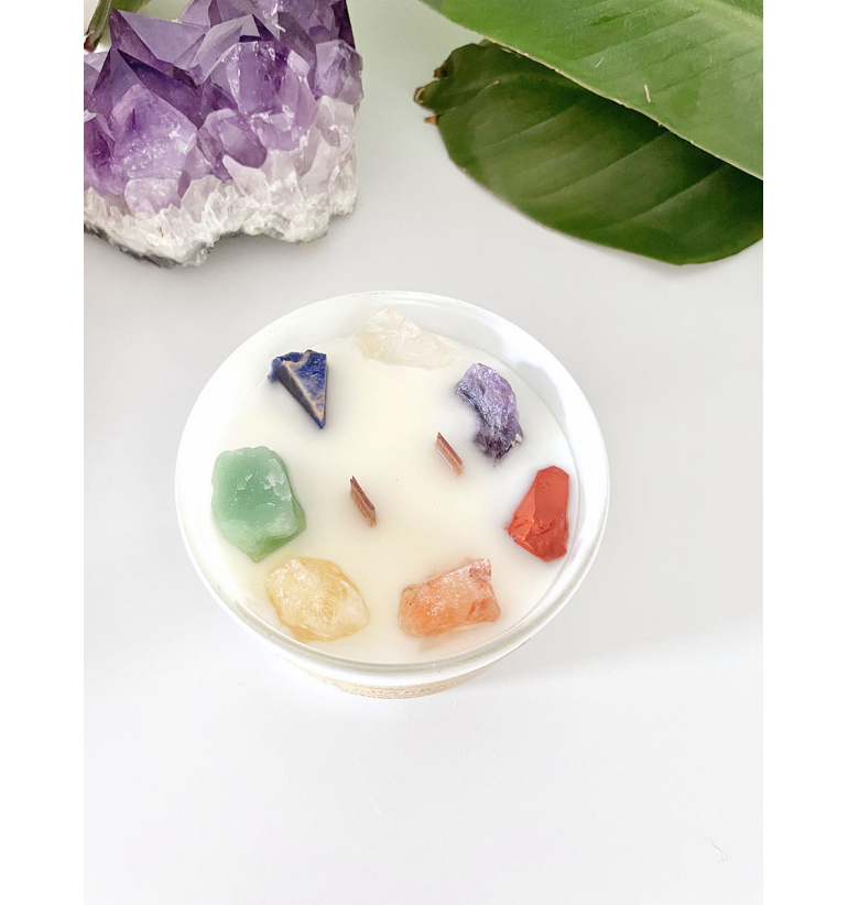 Vela de Soja y Gemas en bruto Siete...