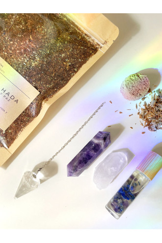 Kit de ritual para Luna nueva con Cuarzo cristal y Amatista 2